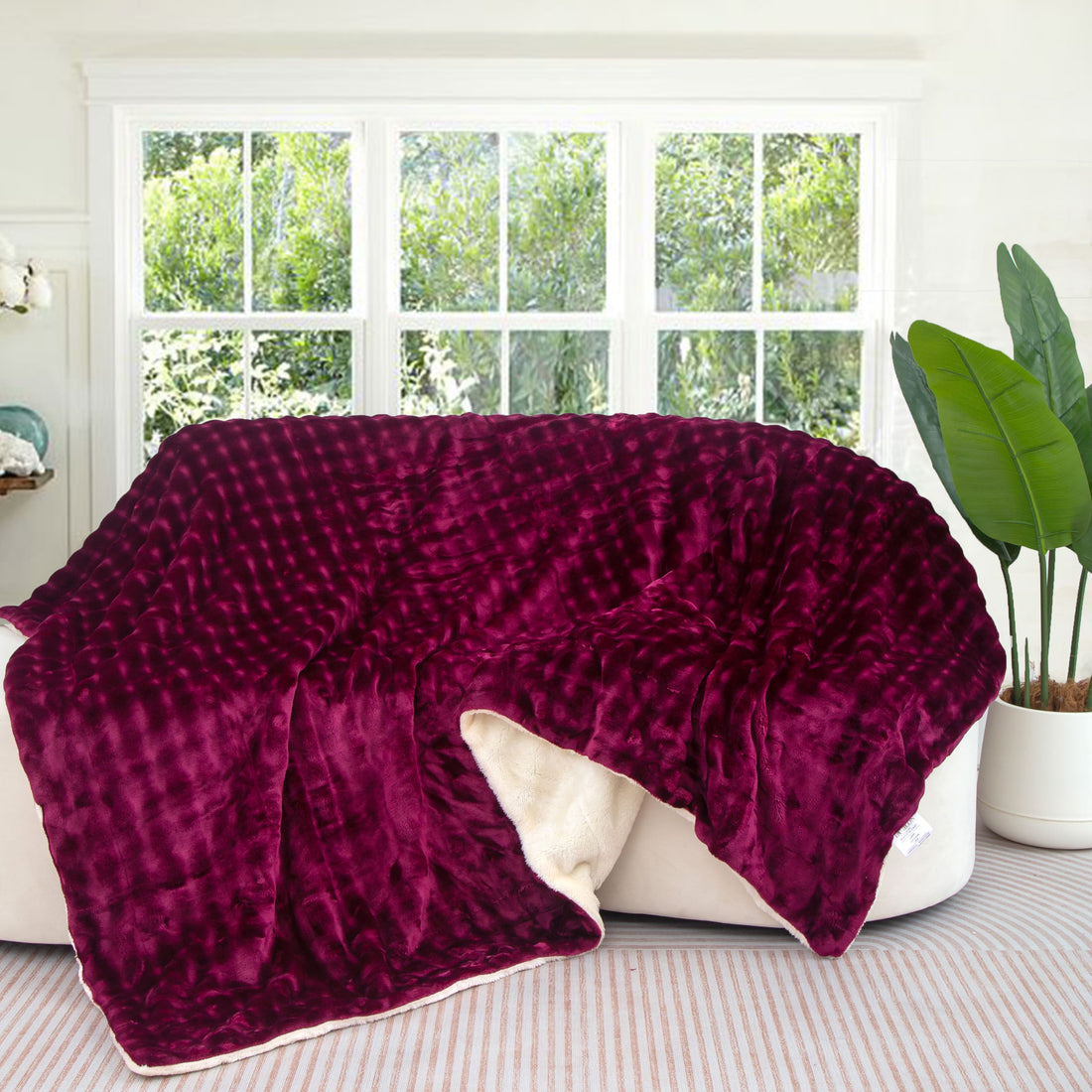 بطانية صالة وجهين فرو ومخمل