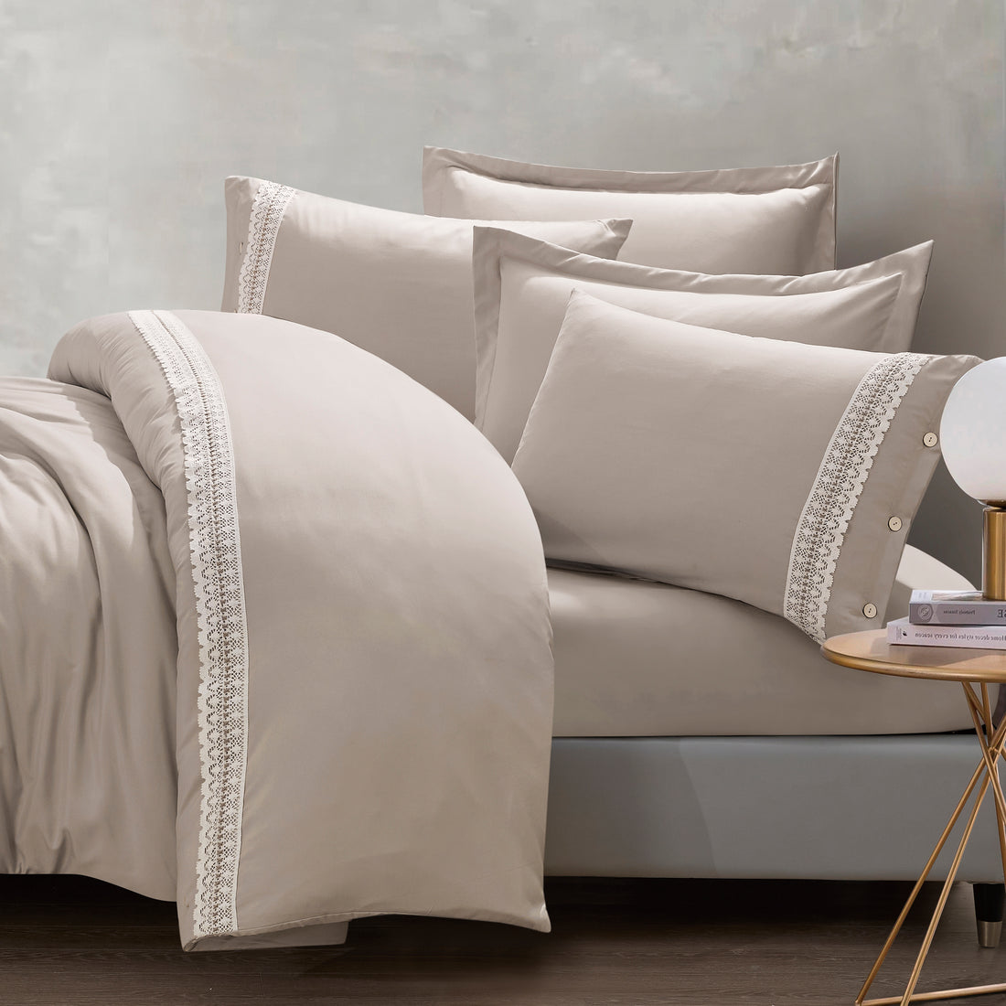 7-piece plain double bedspread