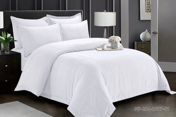 6-piece double bedsheet set, white, without comforter/filling