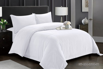 4-piece single bedspread, white, without filling